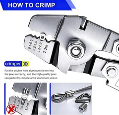 /Wire Rope Crimping Tool Kit Up To 2.2mm Swaging Tool With 165FT 1/16&rdquo; 304 stai