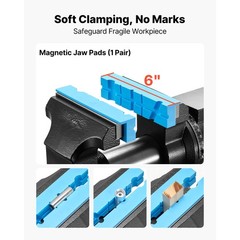 Heavy Duty Bench Vise, 5.5&Prime; Jaw Width, Double Swivel Rotating Multi &ndash; Purpose