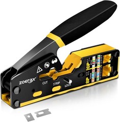 ZOERAX Yellow Crimping Tool for RJ45, RJ11/RJ12 Connectors &ndash; Ethernet Crimp Tool