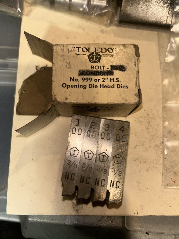 Toledo Beaver Die 3/8&Prime; Dies for No. 999 or 2&Prime; H.S. Opening Die Head Dies