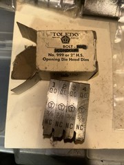 Toledo Beaver Die 3/8&Prime; Dies for No. 999 or 2&Prime; H.S. Opening Die Head Dies