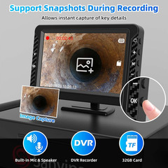 18MM 1080P Waterproof Sewer Camera, 66FT with Microphone & 32GB Card