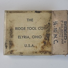 Ridgid 00-RB 3/4&Prime; inch &ndash; 10 N.C. Round Split Bolt Die NOS