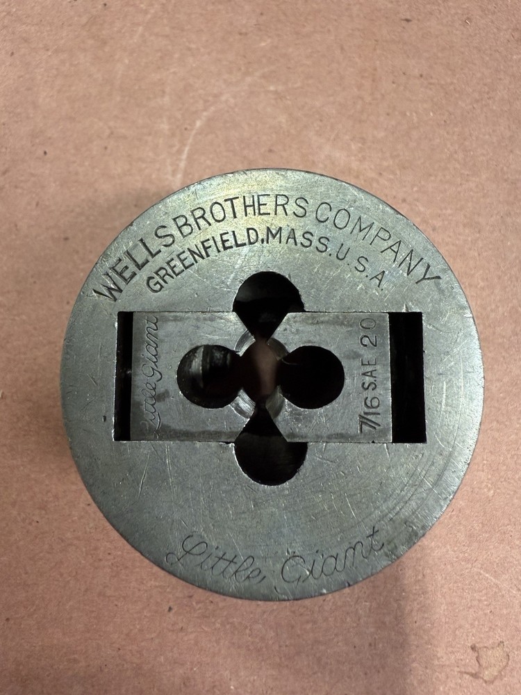 Wells Brothers Company Little Giant Die Head 7/16&Prime; SAE 20 (2&Prime; Handle) USED