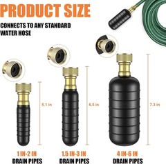 Drain Bladder Kit Unclog Pipe Cleaner for Bathroom Kitchen Shower Pool 3pcs