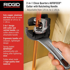 32573 Model 118 2-In-1 Close Quarters Tubing Cutter for 1/4&Prime; to 1-1/8&Prime; Copper, B