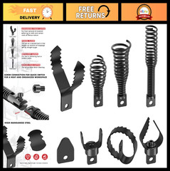 8-Piece Drain Snake Cutter Heads Set, Fits 5/16&Prime;-3/4&Prime; Cables for 1-4&Prime; Pipes