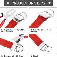 Assorted 40pc Key Fob Hardware Kit &ndash; 1 Inch Keychain Tools with Pliers for Lanya