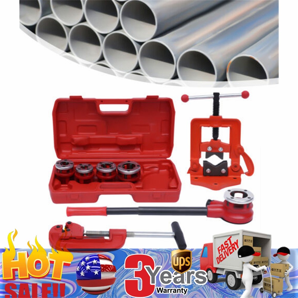 Pipe Threader Ratchet Typeand5 Dies Set Pipe Cutter Threading Tool 1/2&Prime; Up to 2&Prime;