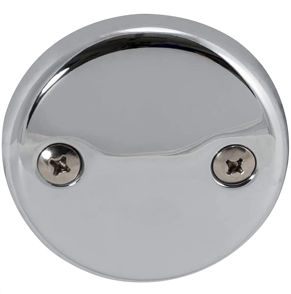 EZ-FLO 2-Hole Bathtub Overflow Face 3-1/8 in., 2 holes with screws, Chrome
