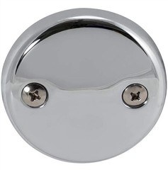 EZ-FLO 2-Hole Bathtub Overflow Face 3-1/8 in., 2 holes with screws, Chrome