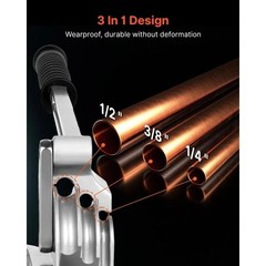 3 in 1 Lever Pipe Tube Bender for 1/4&Prime;, 3/8&Prime;, 1/2&Prime; O.D. 0-180&deg; Bending