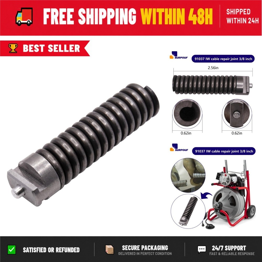 SURPOUF 91037 IW Cable Repair Coupling 3/8-Inch for Drain Cleaning