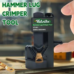 UTZIKO Hammer Lug Crimper Tool for 8 AWG &ndash; 0000 3.75 inches, Black