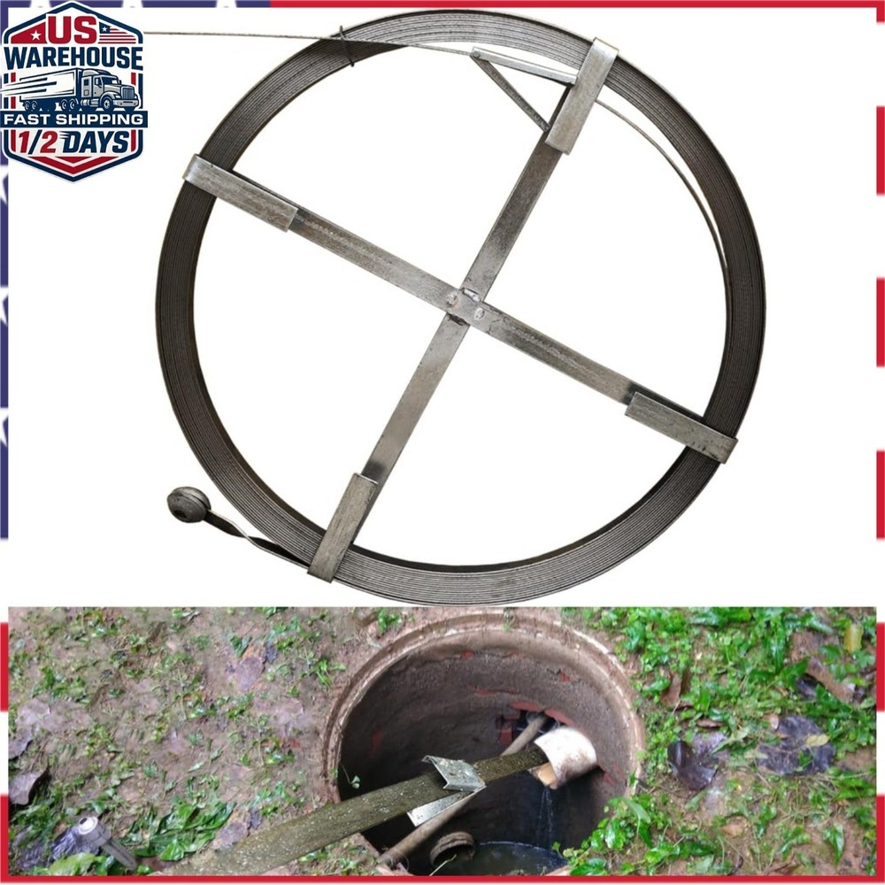 GYYGRY Heavy Duty Sewer Drain Snake 98.4ft Manganese Steel Tool