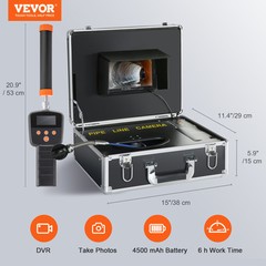 7&Prime; 30m/100ft Sewer Camera Pipe Inspection Camera 1000TVL 512Hz Locator