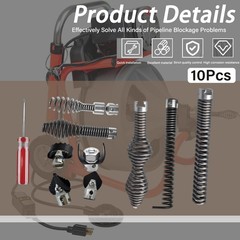 10 Pcs Drain Snake Drill Attachment Cutter Drain Auger Kit for RIDGID K-400 C-4