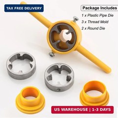 6Pcs PVC Thread Maker Tool Pipe Threader Plumbing Tool Kit Plastic Pipe Round Di
