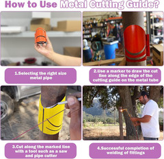 6 Piece Metal Pipe Cutting Guide Kit Sizes Includes:1-5/8&Prime; 1-7/8&Prime; 2-3/8&Prime; 2-7/8&Prime;