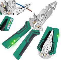 2026 New 16-IN-1 Foldable Wire Stripping Pliers, Rechargeable 12-250V AC/DC Test