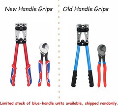 IWISS Red Crimping Tool for Battery Cable Lugs 8-1/0 AWG with Wire Shear Cutter