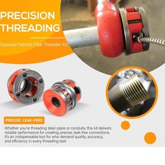 Tool 12-R 1/2&Prime; &ndash; 2&Prime; NPT Exposed Ratchet Pipe Threader Set fits RIDGID Dies 36475