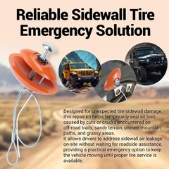 Rlcvecv 3 Pcs Sidewall Tire Repair Kit, Tire Puncture Repair Kit Portable Sidewa