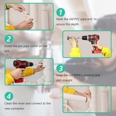 PVC Fitting Socket Saver Set PVC Pipe Reamer for Removing SCH Plumbing Tool New