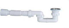 Bath Shower Drain Low Profile p Trap 1 1/2&Prime; Flat Kit for White