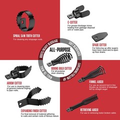 POPULO 8-Piece Drain Snake Drill Attachment &ndash; Tackle Any Clog with&hellip;