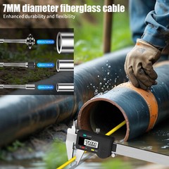 50m Sewer Pipe Inspection Camera with Pull Rod w/ 512hz Self Leveling 9&Prime; Monitor