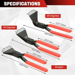 3 PCS Hand Seamers Sheet Metal Tool Set Bending Pliers Straight 45 90 Degree