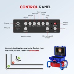 Pipe Inspection Camera 50M Sewer 512HZ 9&Prime; IP68 Camera Counter DVR Self-leveling