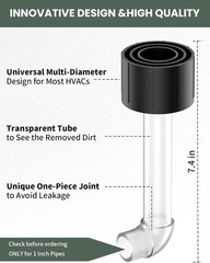 DIY AC Drain Cleaner Tool &ndash; Clear Visibility for Efficient Clog Removal &ndash; Black