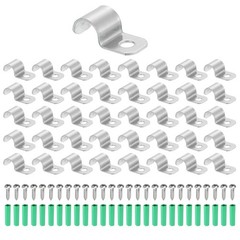 40Pack Stainless Steel Pipe Strap Fit for 5/16in(8mm) Cable U Shape Strap Clamp