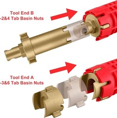 Faucet and Sink Installer（8-in-1）Multi-purpose Wrench Plumbing Tool for Toilet B