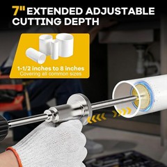 Inside Pipe Cutter for PVC Pipe Cutter, with Handle and 4 Diamond Grit Cutting W