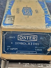 (QTY 4) Oster Die 13025 2&Prime; symbol X1 NPSM PVC 6272 2H