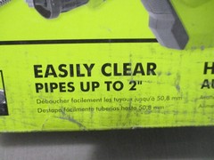 Ryobi PCL456B 18V ONE+ 25&prime; Drain Auger Green Black Cordless Lightweight Preowned