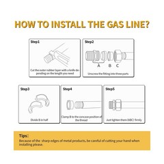 100FT 1/2 &rdquo; Flexible CSST Gas Line,CSST Corrugated Stainless Steel Tubing,Na&hellip;