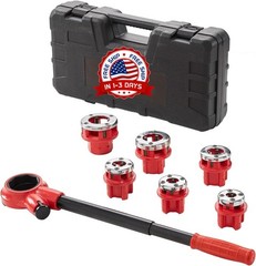 Kit de roscadora de tubos con trinquete, roscadora manual NPT de 1/4&Prime; a 1-1/4&Prime;