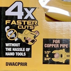 DEWALT DWACPRIR IMPACT CONNECT Copper Pipe Tubing Cutter Attachment