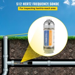 VEVOR Sonde Transmitter Sonde Locator 512hz Pipe Locator 25&prime; Depth Sewer Locator