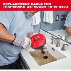 NEW Replacement Cable Drop Head Cable 1/4in x 25ft TRAPSNAKE Drum Auger