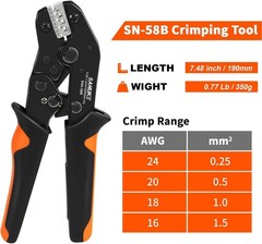 Ratcheting Wire Crimping Tool for 24-14 AWG Open Barrel Terminals | Electrical W