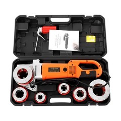 Portable Electric Pipe Threading Machine with Clamp & 6 Interchangeable Dies