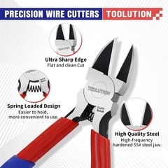 5&Prime; Small Wire Cutter Diagonal Cutting Plier Flush Cutter -10 Pack | Side Cutter