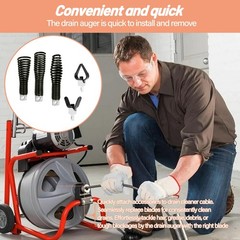 8Pcs Drain Snake Drill Attachment Cutter and Auger Set for50-100FT Drain Machine