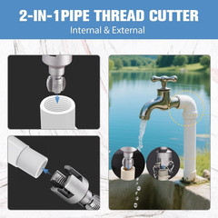 2-Piece Pipe Threading Tool Set &ndash; 1/2&Prime; & 3/4&Prime; Internal & External Threader Dies