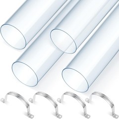 4 Sets Dust Collection Clear PVC Pipe 4 x 36 Inches Long Rigid Clear Tube